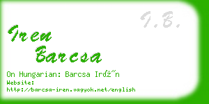 iren barcsa business card